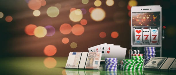 Live Bandar Poker table with dealer and multiple player seats in gembira studio